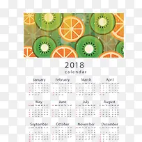 水果花纹2018日历