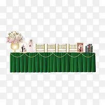 婚礼绿色签到桌