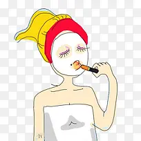 补水美女补妆图片素材