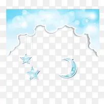 淡蓝色云彩星星
