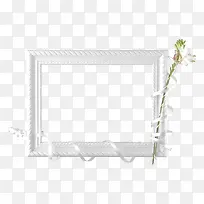 白色简约相框花朵