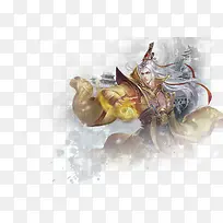 手掌火焰练气士古风手绘