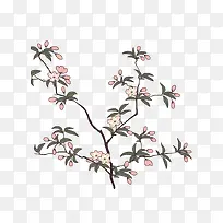 手绘花树