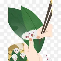 红豆粽子手绘