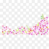 粉色小花底边矢量图
