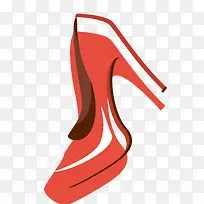 矢量红色白色超高跟女式高跟鞋