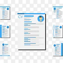 蓝色扁平求职简历模板