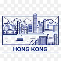 线稿香港城市