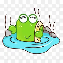 青蛙泡日本温泉图片素材
