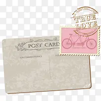 矢量粉色邮票复古主题框