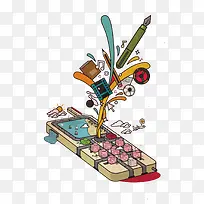 矢量多功能手机创意图