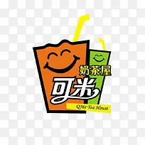 可米奶茶logo