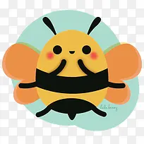卡通蜜蜂形象标签
