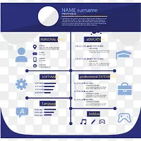 蓝色边框个人简历