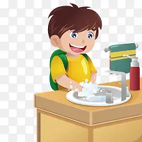 洗碗的男孩