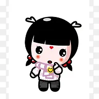 可爱的小女孩冬天