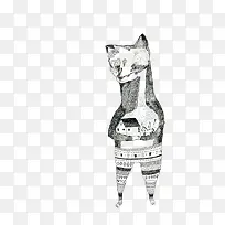 黑白动物插画