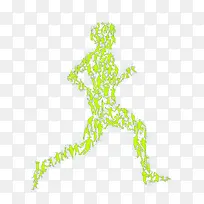 绿色跑步人像