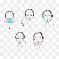 补水美女步骤图片素材