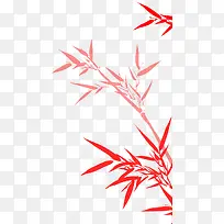 红色个性创意竹叶