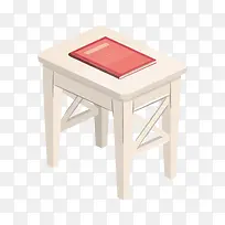 凳子上的红色书本