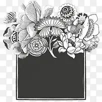 灰色花朵装饰文本框