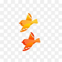 卡通小鸟漂浮