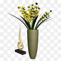 花瓶中的黄花