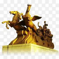 中国风金色飞马雕像
