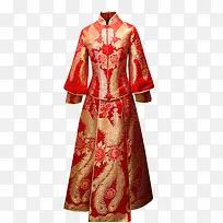 红色刺绣龙凤秀禾新娘服