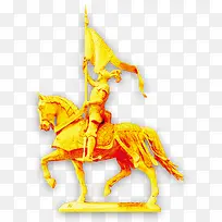 金色骑马雕像