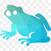 矢量蓝色青蛙的多边形插图