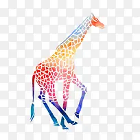 彩色斑点长颈鹿