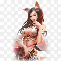 白色内衣性感女子古风立绘