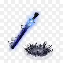 蓝色光效游戏宝剑