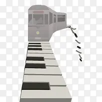 手绘琴键车轨