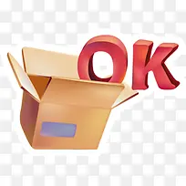 创意立体感箱子形状OK