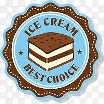 甜品冰淇淋卡通标签