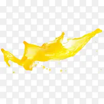 创意黄色橙汁喷溅效果