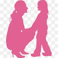 粉色温馨和谐母女人物