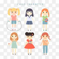 矢量小女孩
