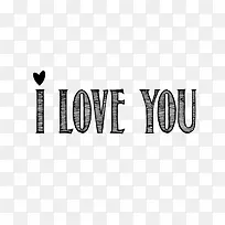 手绘英文ILOVEYOU