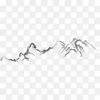 山水白描元素