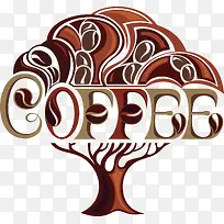 矢量手绘咖啡树
