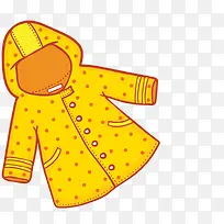 手绘卡通插图可爱黄色雨衣