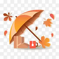 矢量秋天的雨伞