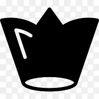 皇冠高大黝黑的固体形状图标