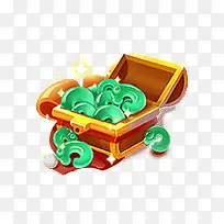 绿色宝石宝箱海报背景游戏
