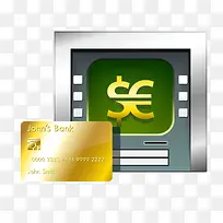 绿色质感银行保险柜金卡