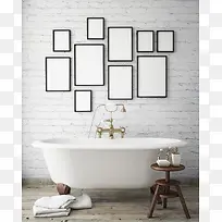 浴缸和相框